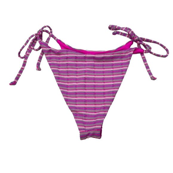 L*Space Women's Lennox String Bikini Bottom Pink/Multi Striped Small New - Picture 5 of 9
